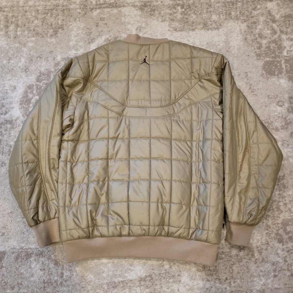Jordan Brand Tan/Gold Quilted Bomber Jacket - Picture 2 of 9